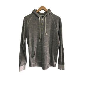 American Eagle Henley Shirt‎ Mens M Pullover Hoodie Gray Long Sleeve Cotton